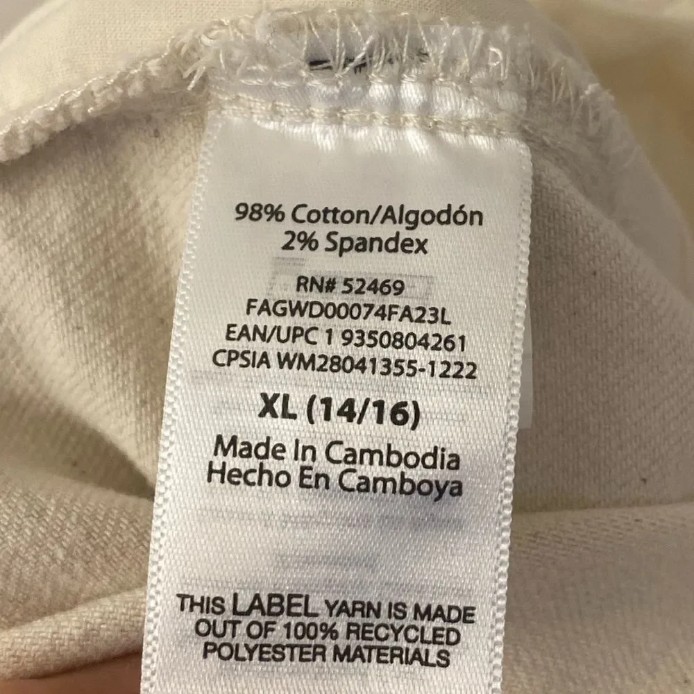 Free Assembly Slouchy Overalls white cream cotton canvas lagenlook teen 14-16